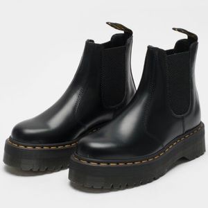 Dr. Martens 2976 Black Yellow Stitch Chelsea Elastic Sided Boot Size 8